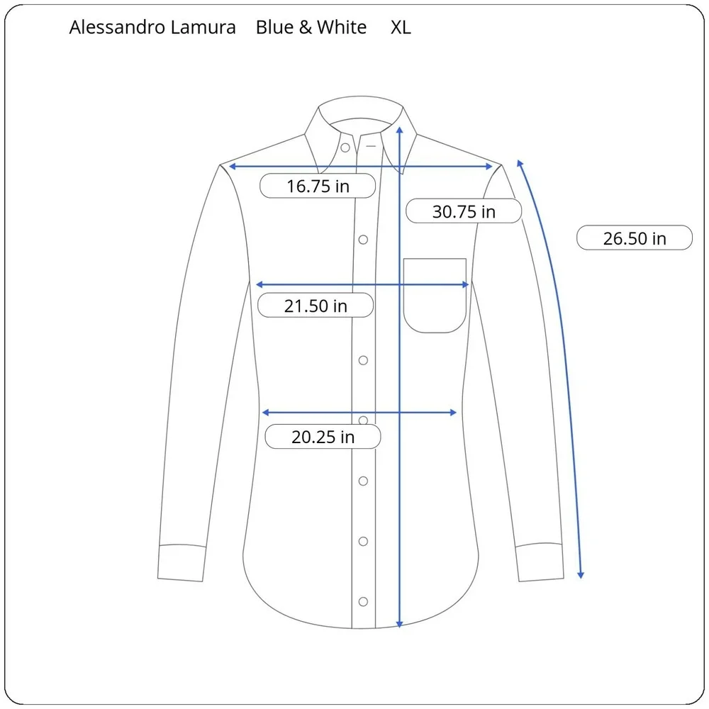 New Alessandro Lamura Men's XL Long Sleeve Oxford Cotton Striped Button Up Shirt